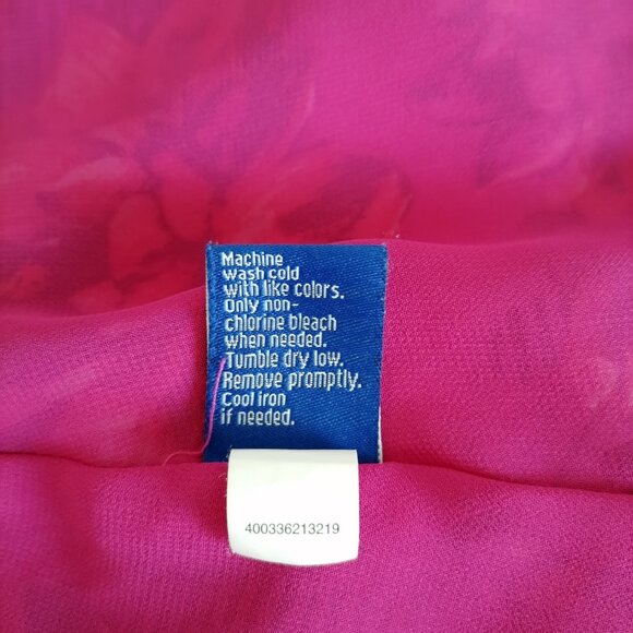 APT.9 Women Pink Cold Shoulder Sleeve Scoop Neck Floral Blouse Top Size XLarge - Picture 8 of 8